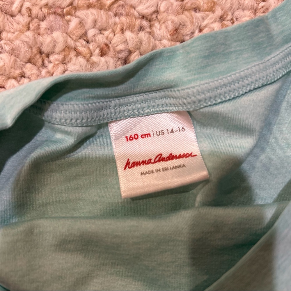 Hanna Andersson Youth Large T Shirt Active Breathable Like New Teal Girl/Boy — image 2 of 7
